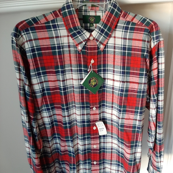 NOS EMBASSY ROW COTTON PLAID SHIRT - Picture 1 of 12
